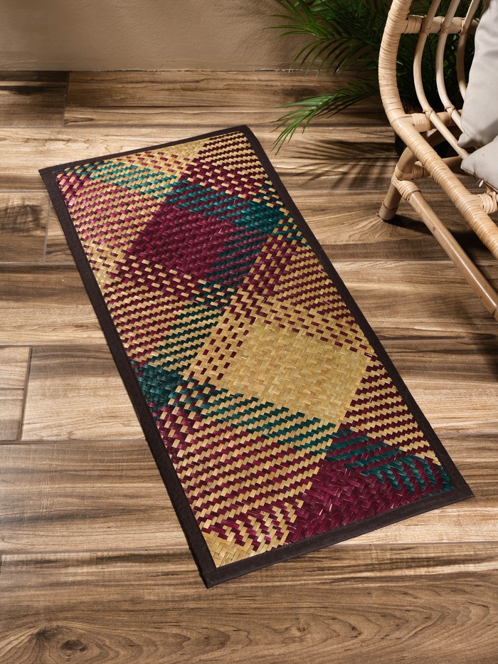 Коврик плетёный из листьев пандануса, 100×45×0.7 см - Фото 1