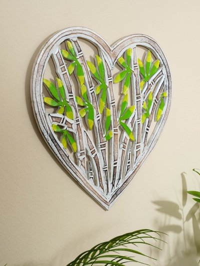 Панно резное «Сердце бамбук», 40×40×0.6 см