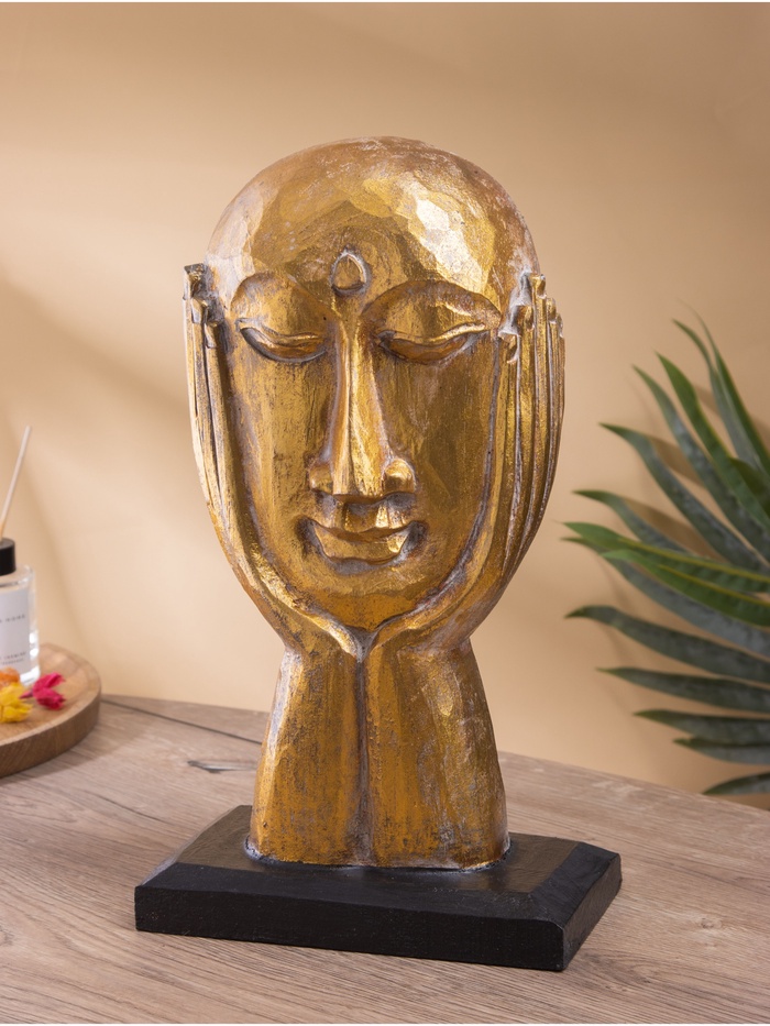 Сувенир интерьерный «Маска в руках», 20×13×35 см, дерево