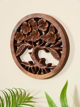 Панно «Древо жизни», дерево суар, 20×20×2 см