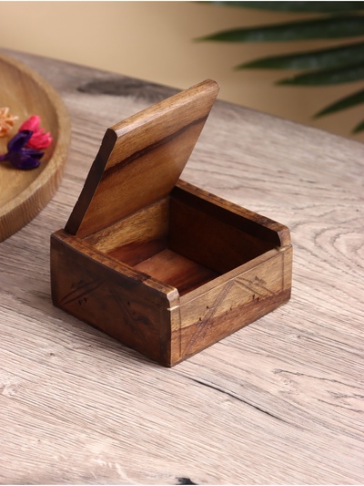 Шкатулка резная "Черепаха" дерево соно, 10х10х5 см