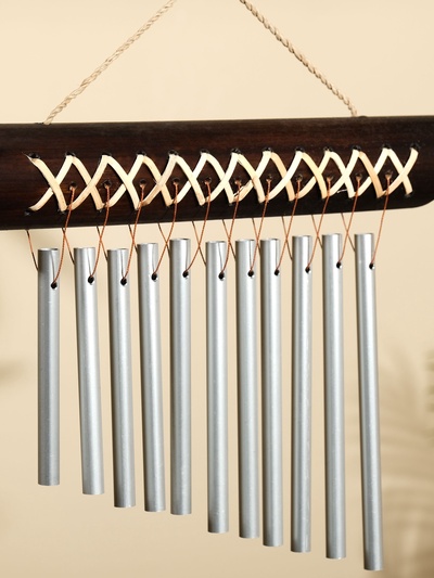 Музыка ветра "Тропики"  бамбук, алюминий, 25х3,5х30 см, цв. черный