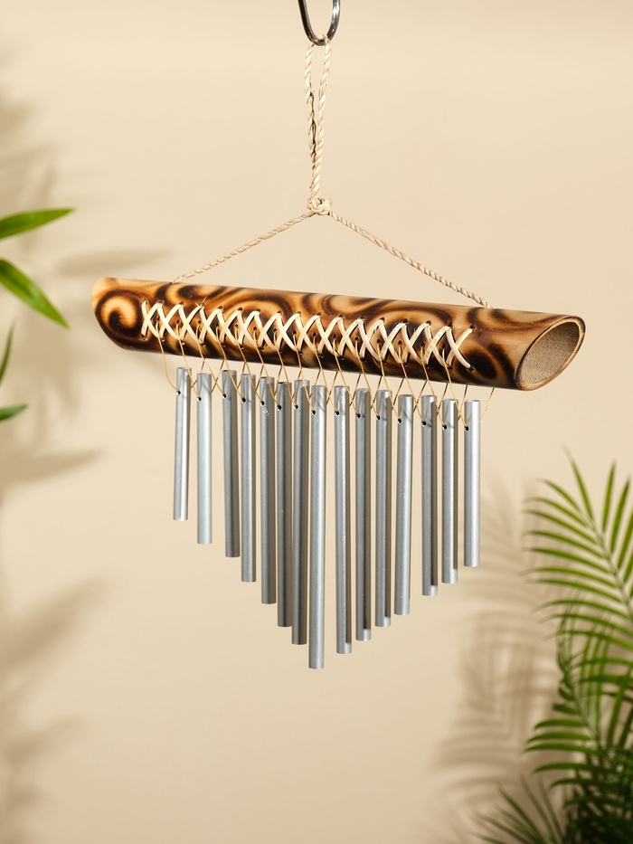 Музыка ветра «Тропики», 35×4×40 см, бамбук, алюминий, цвет коричневый