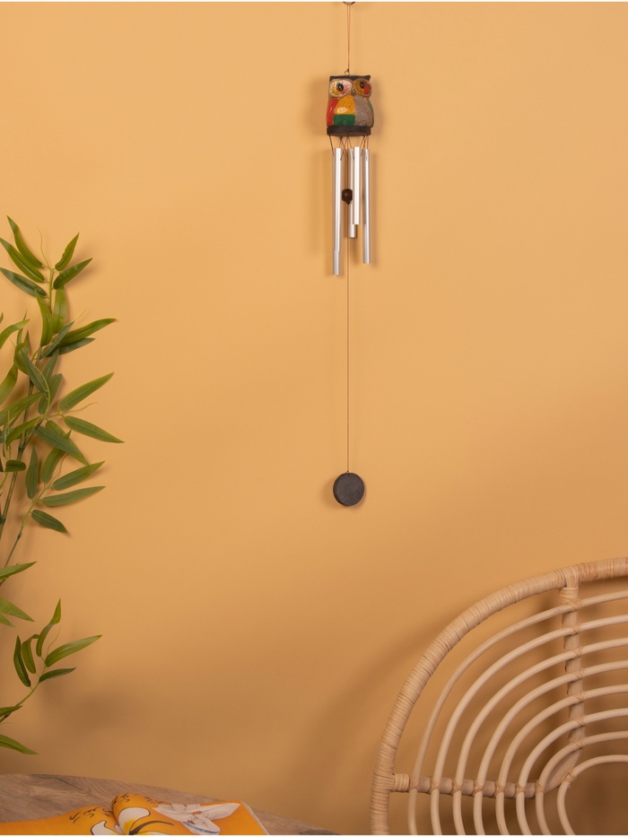 Музыка ветра «Совёнок», 8×8×80 см, дерево, алюминий