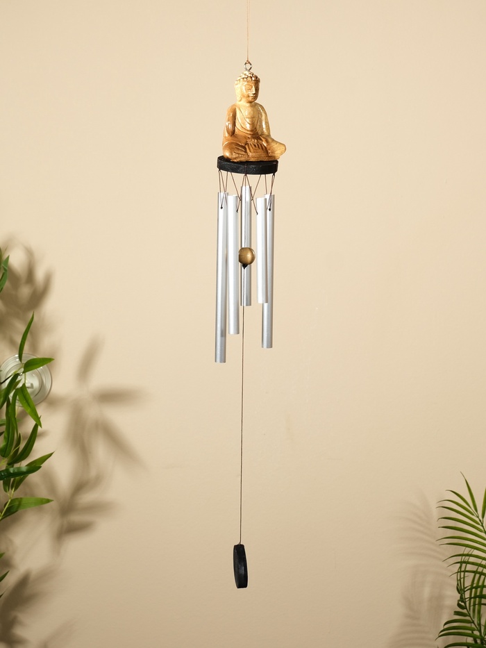 Музыка ветра «Будда», 9×7×70 см, дерево, алюминий - Фото 1