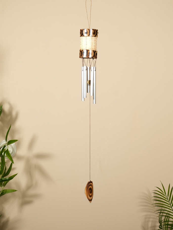 Музыка ветра «Цилиндр», 6×6×70 см, дерево, алюминий