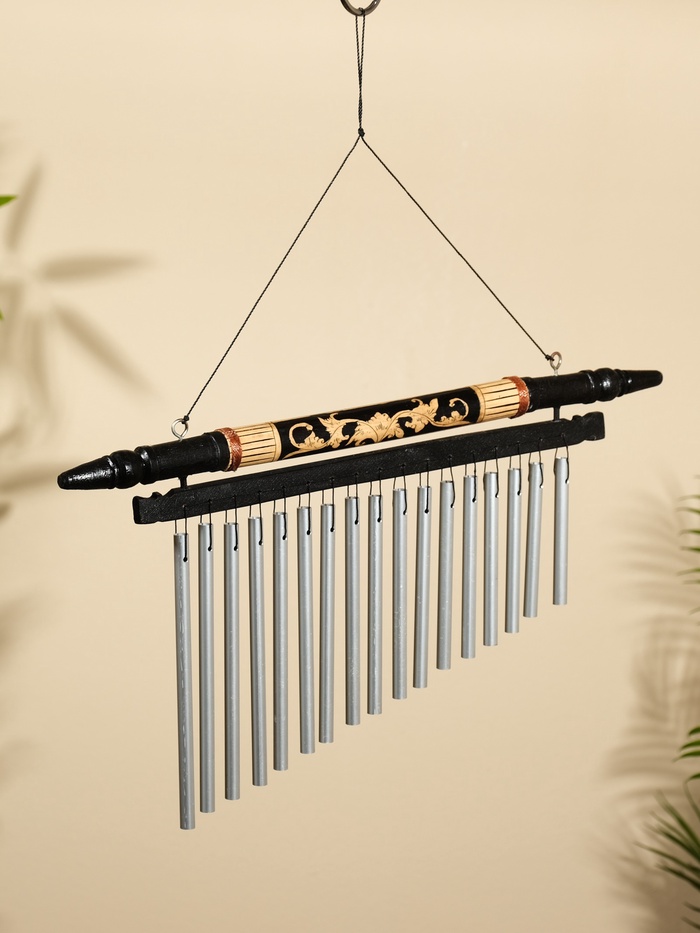 Музыка ветра «Восток», 40×2×40 см, бамбук, дерево, алюминий - Фото 1