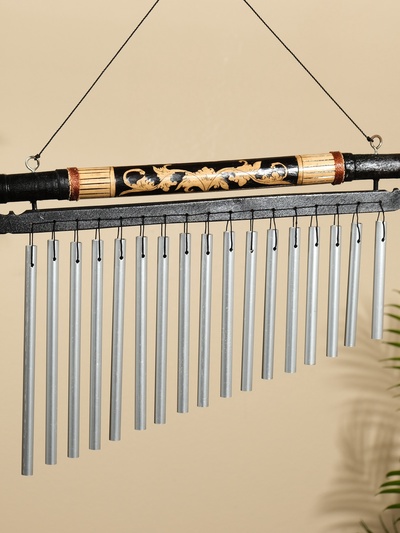 Музыка ветра "Восток" бамбук, дерево, алюминий 40х2х40 см