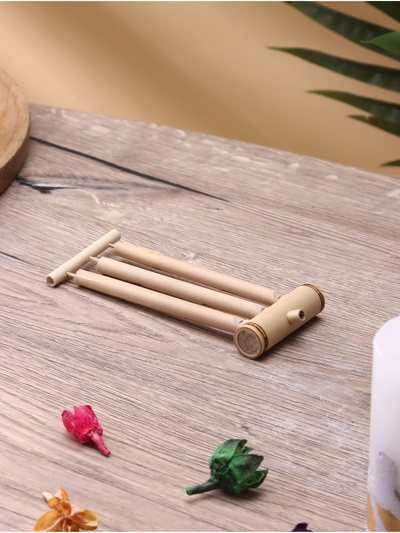 Сувенирный музыкальный инструмент свисток «Тройная флейта с поршнем», 15×5×2 см, бамбук