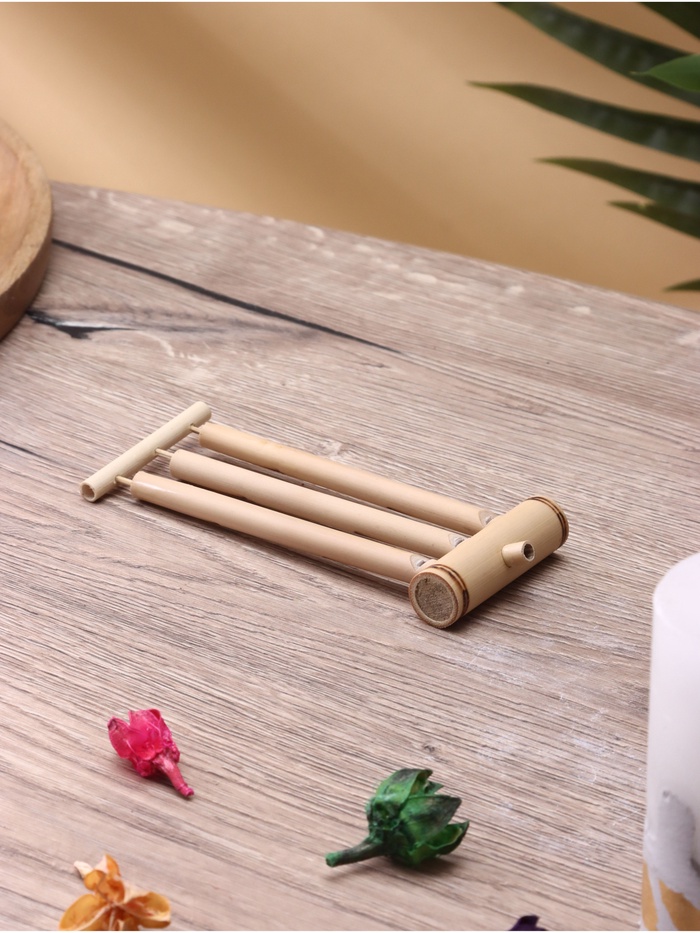 Сувенирный музыкальный инструмент свисток «Тройная флейта с поршнем», 15×5×2 см, бамбук - Фото 1