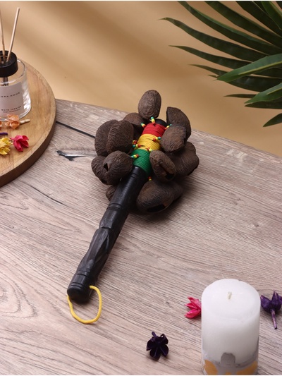 Сувенирный музыкальный инструмент "Маракас" махагон, орехи кемири, 30х15х5 см