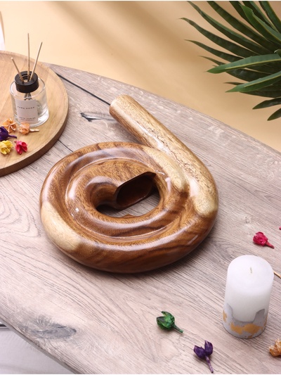 Сувенирный музыкальный инструмент «Диджериду», 33×28×4 см, дерево суар