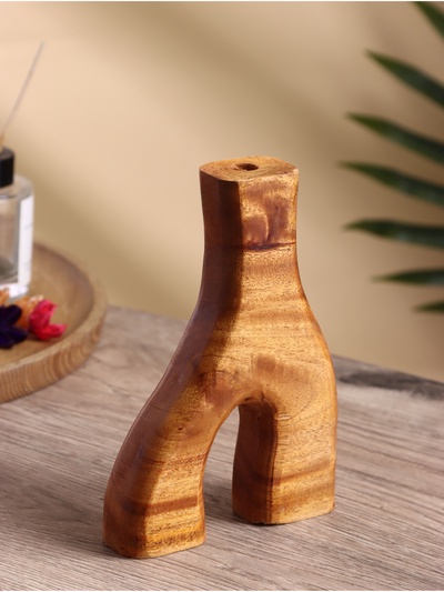Ваза для сухоцветов «Корень», 12×3×18 см, дерево Джати, коричневая