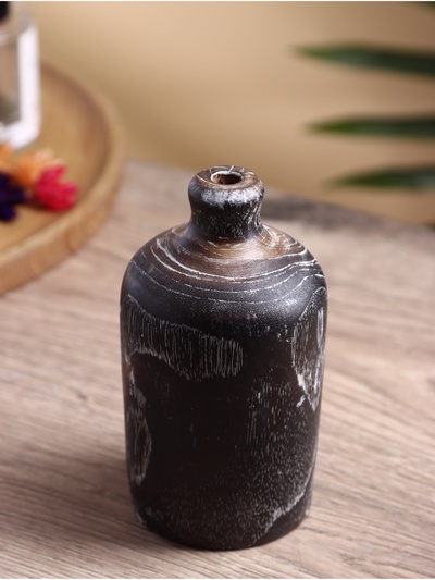 Ваза для сухоцветов «Лаура», 9×9×14 см, дерево джати, тёмно-коричневая