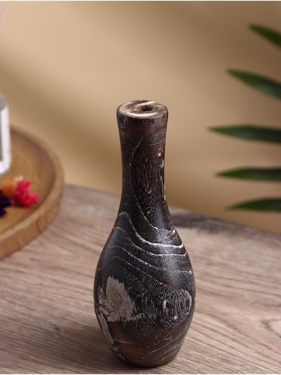 Ваза для сухоцветов «Лирейн», 8×8×19 см, дерево джати, тёмно-коричневая