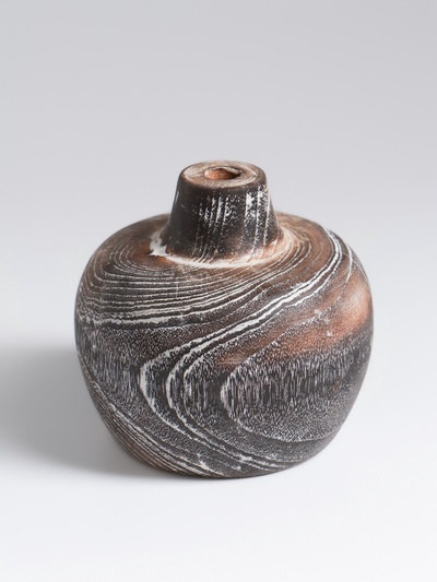 Ваза для сухоцветов «Терра», 11×11×10 см, дерево джати, тёмно-коричневая