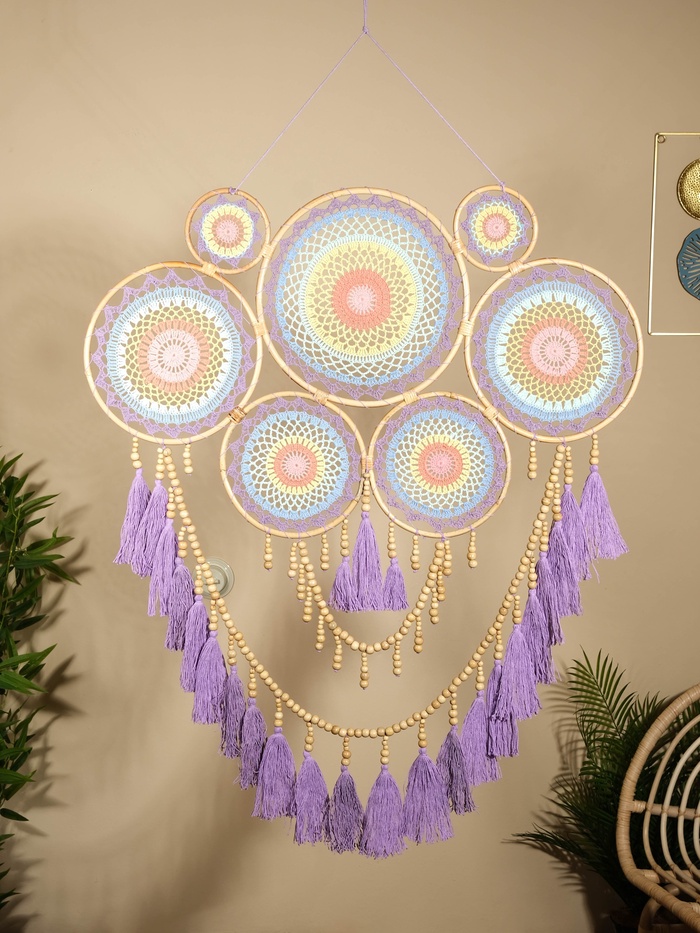 Ловец снов «Грезы», 85×2×130 см, текстиль, ротанг - Фото 1