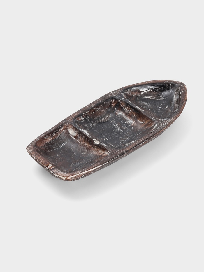 Менажница «Лодочка», 30×13×5 см, дерево джати, коричневая