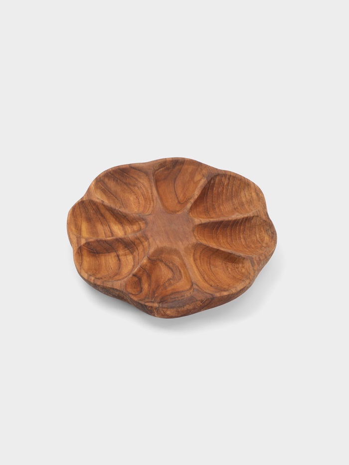 Менажница «Раковина», 19×19×2.5 см, дерево джати, коричневая