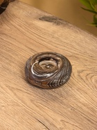 Подсвечник из дерева Джати, d=3 см, 10×10×3 см, тёмно-коричневый - фото 53407960