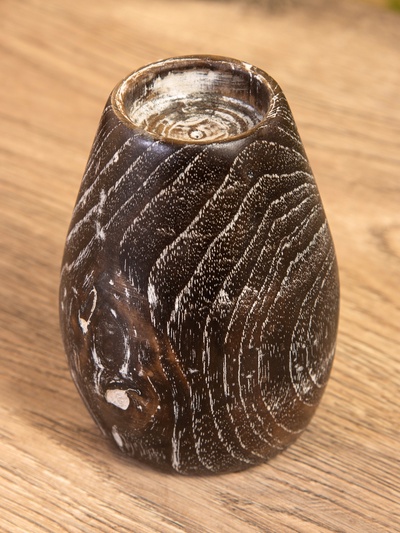 Подсвечник, d=4 см, 8×8×11 см, дерево джати, тёмно-коричневый