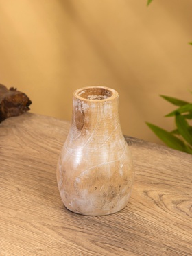 Подсвечник, d=4 см, 9×9×15 см, дерево джати, коричневый