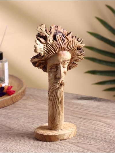 Скульптура «Лицо старца», 8×6×22 см, дерево камал, бежево-коричневый