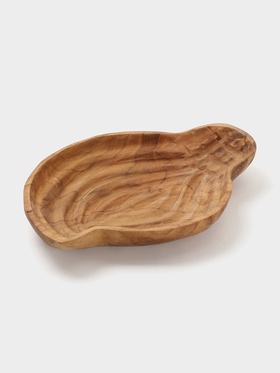 Тарелка «Древесная кора», 28×21×5 см, дерево джати, коричневая