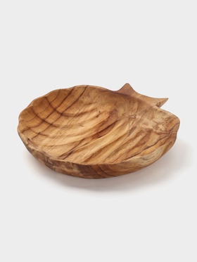 Тарелка «Морская раковина», 25×25×5 см, дерево джати, коричневая