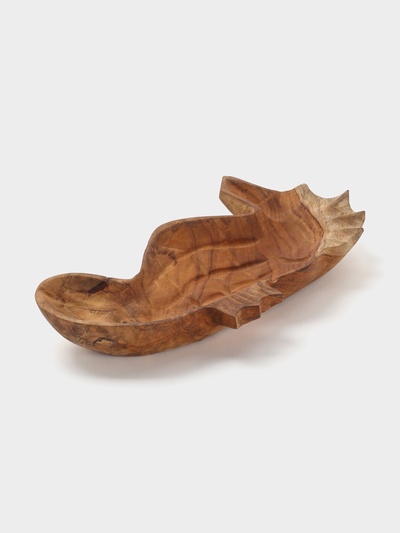 Тарелка «Морской конек», 33×20×5 см, дерево джати, коричневая