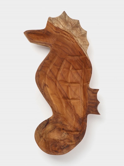 Тарелка «Морской конек», 33×20×5 см, дерево джати, коричневая