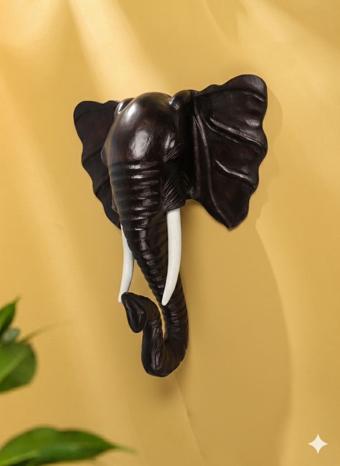 Панно настенное «Голова слона», 80×35×100 см, дерево албезия - Фото 1