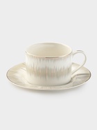 Чайная пара WY Golden rays, 2 предмета: чашка 220 мл, блюдце, фарфор, белая - Фото 1