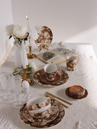 Тарелка WY Pink O'hara, d=20 см, фарфор, коричневая - Фото 6