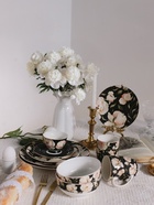 Тарелка WY Pink O'hara, d=20 см, фарфор, чёрная - Фото 5