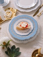 Тарелка глубокая WY Royal blue, 220 мл, d=21.5 см, фарфор, белая, голубая - Фото 6