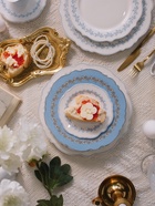 Тарелка глубокая WY Royal blue, 220 мл, d=21.5 см, фарфор, белая, голубая - Фото 7