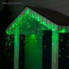 УЦЕНКА Гирлянда «Бахрома» 3 × 0.6 м, IP44, УМС, тёмная нить, 160 LED, свечение зелёное, мерцание белым, 220 В - фото 14717862