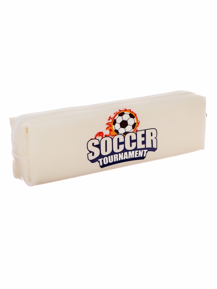 Пенал школьный на молнии Calligrata «Футбол», 1 отделение, с рисунком, ПВХ, белый