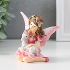 Фигурка полистоун «Девочка-бабочка с козликом», розовые крылья, 8.5×6×9 см - Фото 4