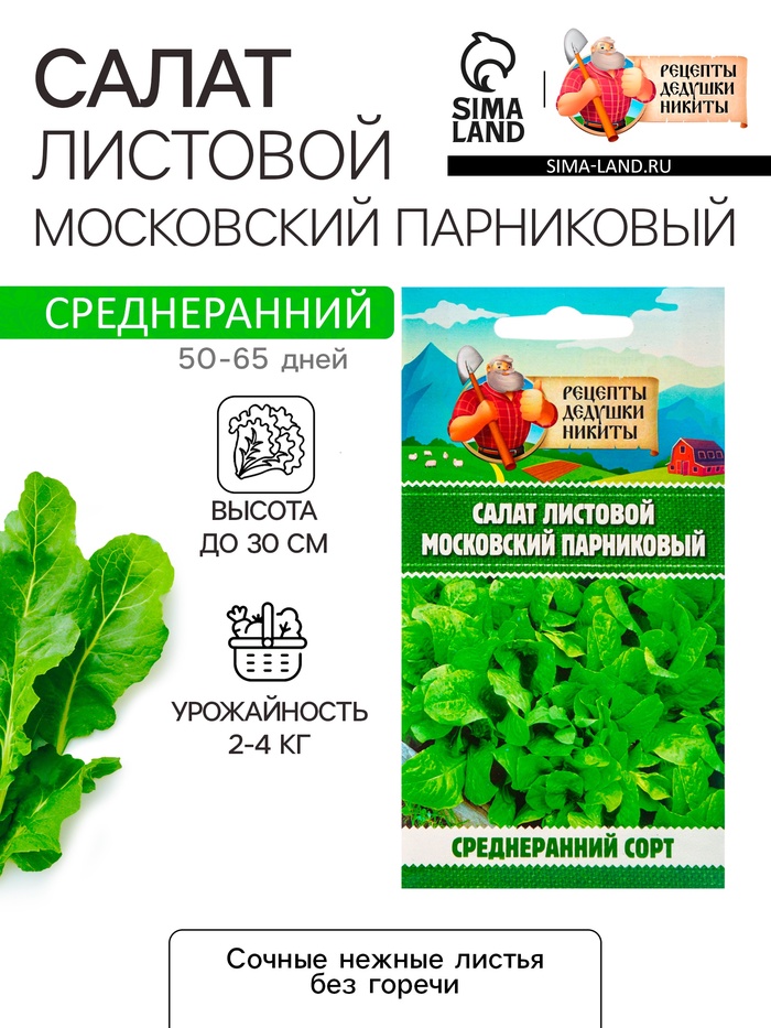 Семена Салат листовой "Московский парниковый", 0,5 г - Фото 1