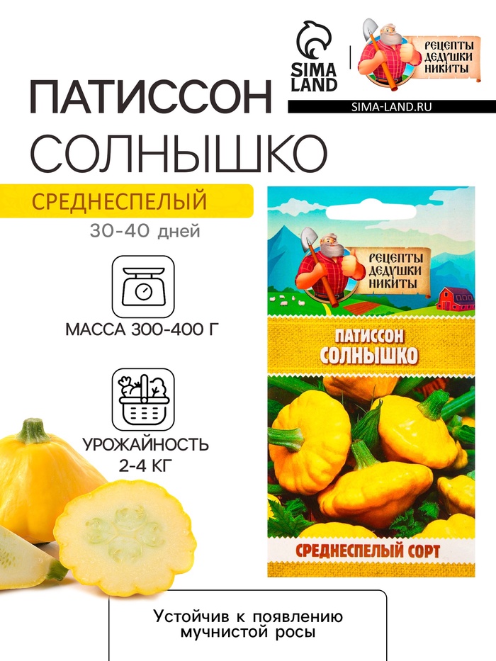 Семена Патиссон "Солнышко", 0,5 г - Фото 1
