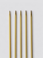 Спицы для вязания, чулочные, из алюминия, d=4 мм, 15 см, 5 шт., цвет золотой - Фото 3