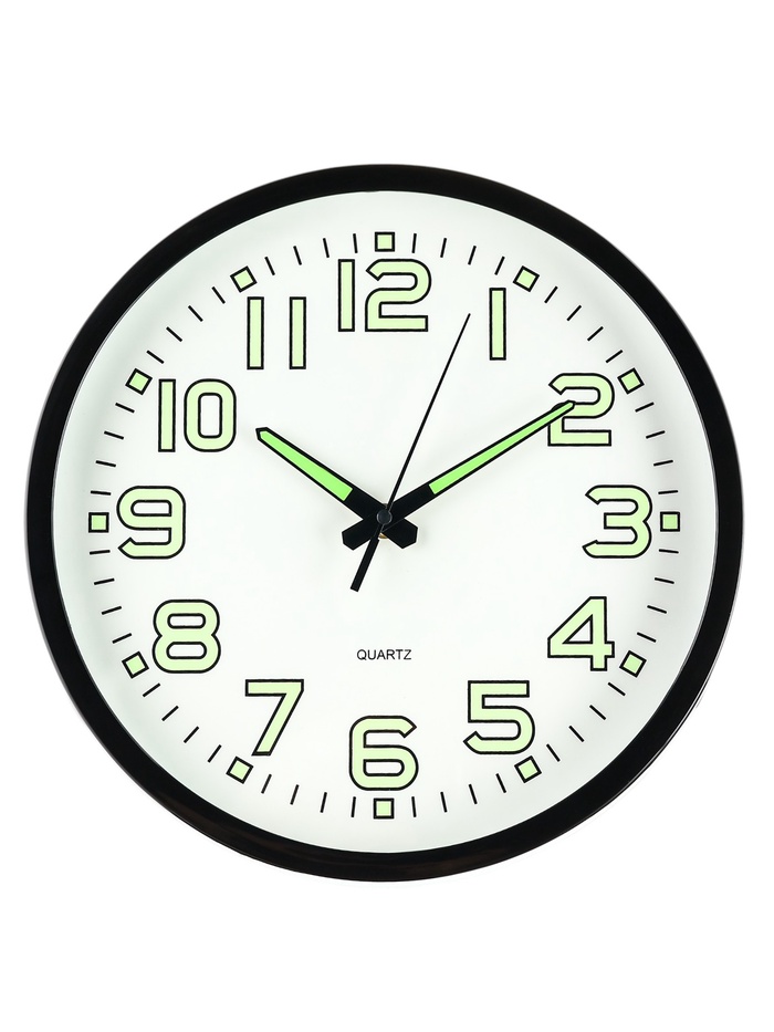 Часы настенные интерьерные «Классика», плавный ход, светящиеся, d=30 см - Фото 1