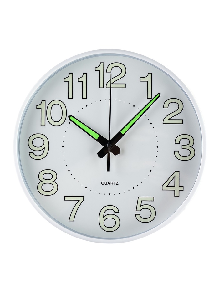 Часы настенные интерьерные «Классика», плавный ход, светящиеся, d=25 см