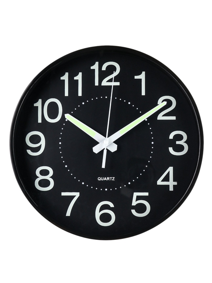 Часы настенные интерьерные «Классика», плавный ход, светящиеся, d=25 см - Фото 1