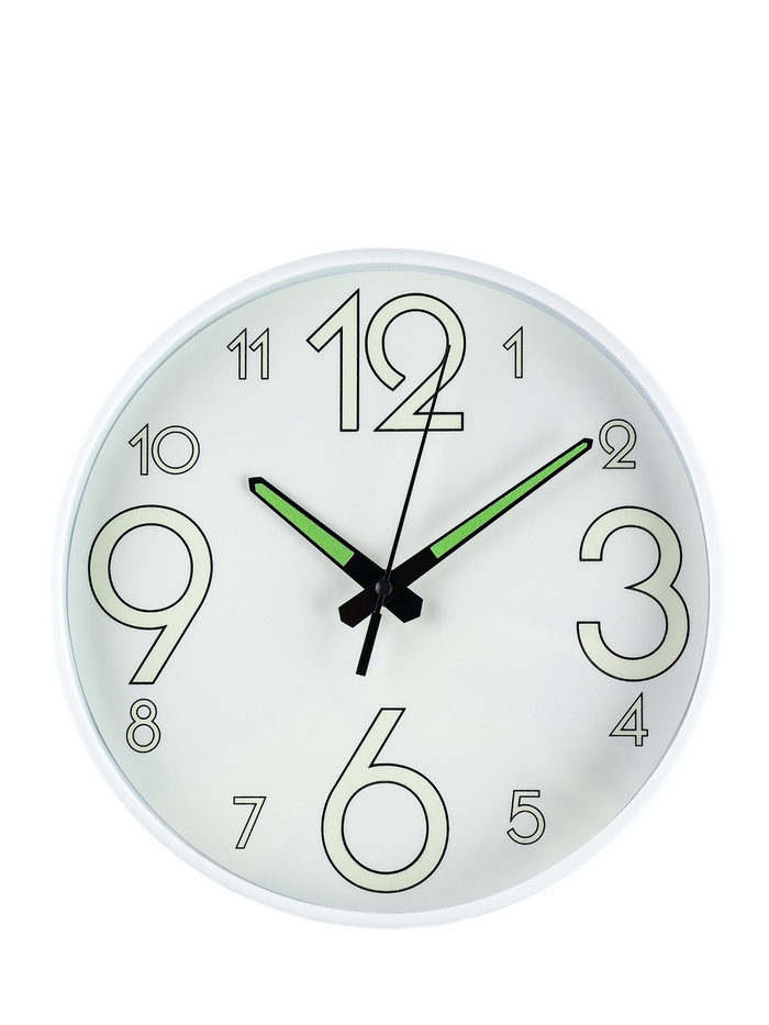 Часы настенные интерьерные «Классика», плавный ход, светящиеся, d=25 см