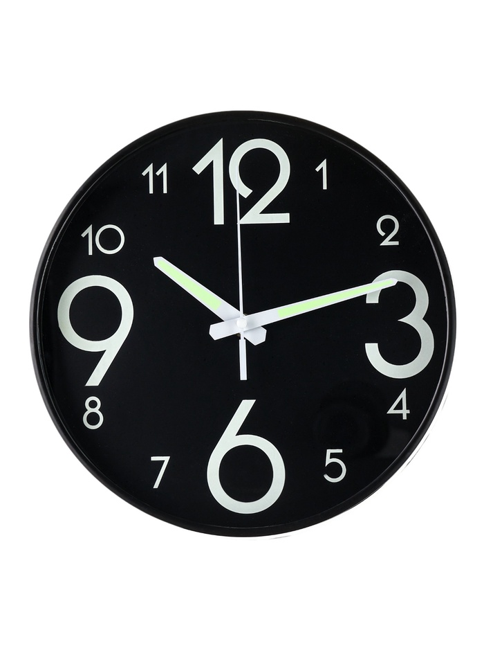 Часы настенные интерьерные «Классика», плавный ход, светящиеся, d=25 см