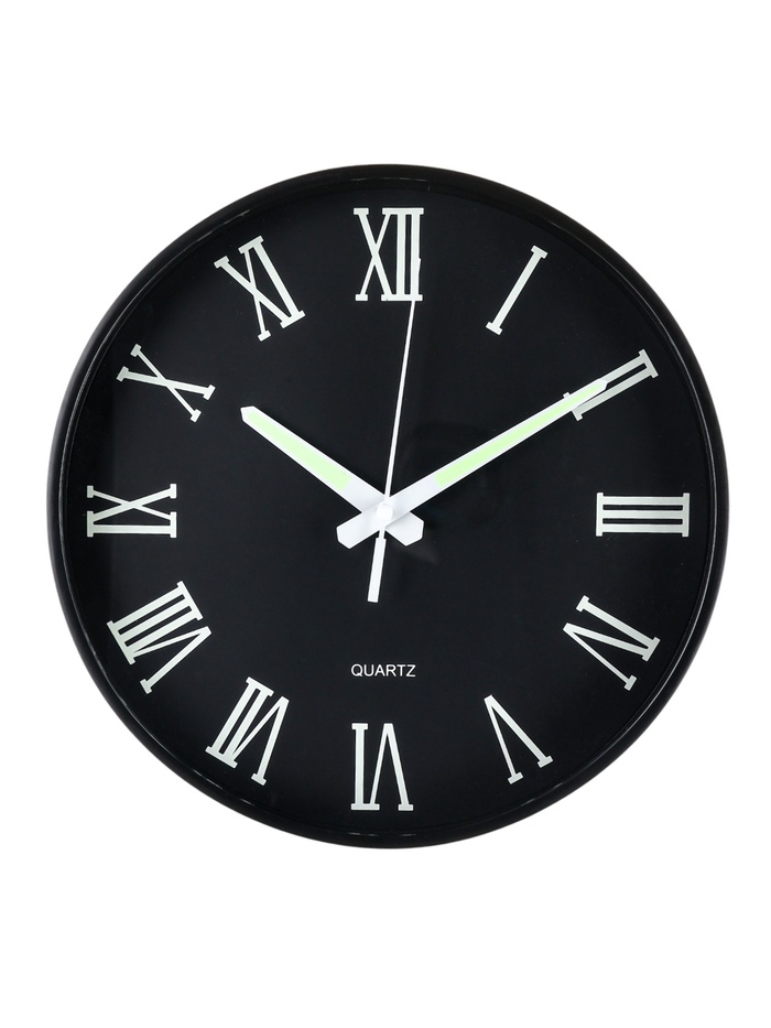 Часы настенные интерьерные «Классика», бесшумные, плавный ход, светящиеся, d=25 см, от батарейки 1×АА