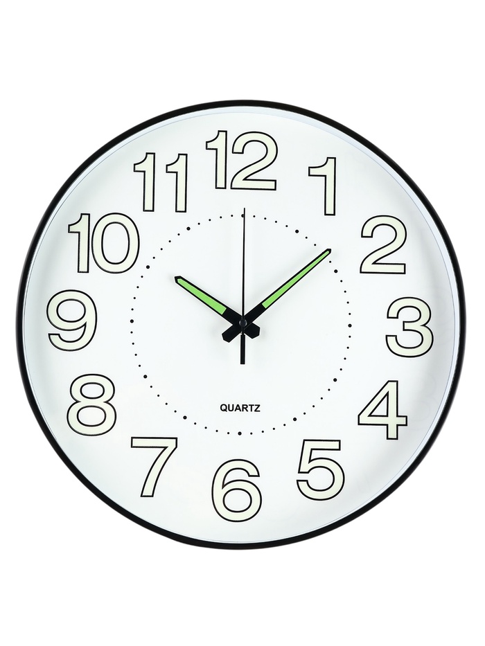 Часы настенные интерьерные «Классика», плавный ход, светящиеся, d=35 см